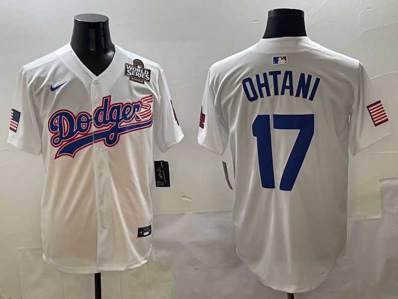 Men Los Angeles Dodgers 17 Ohtani White Second generation Joint Name Nike 2025 MLB Jersey style 7
